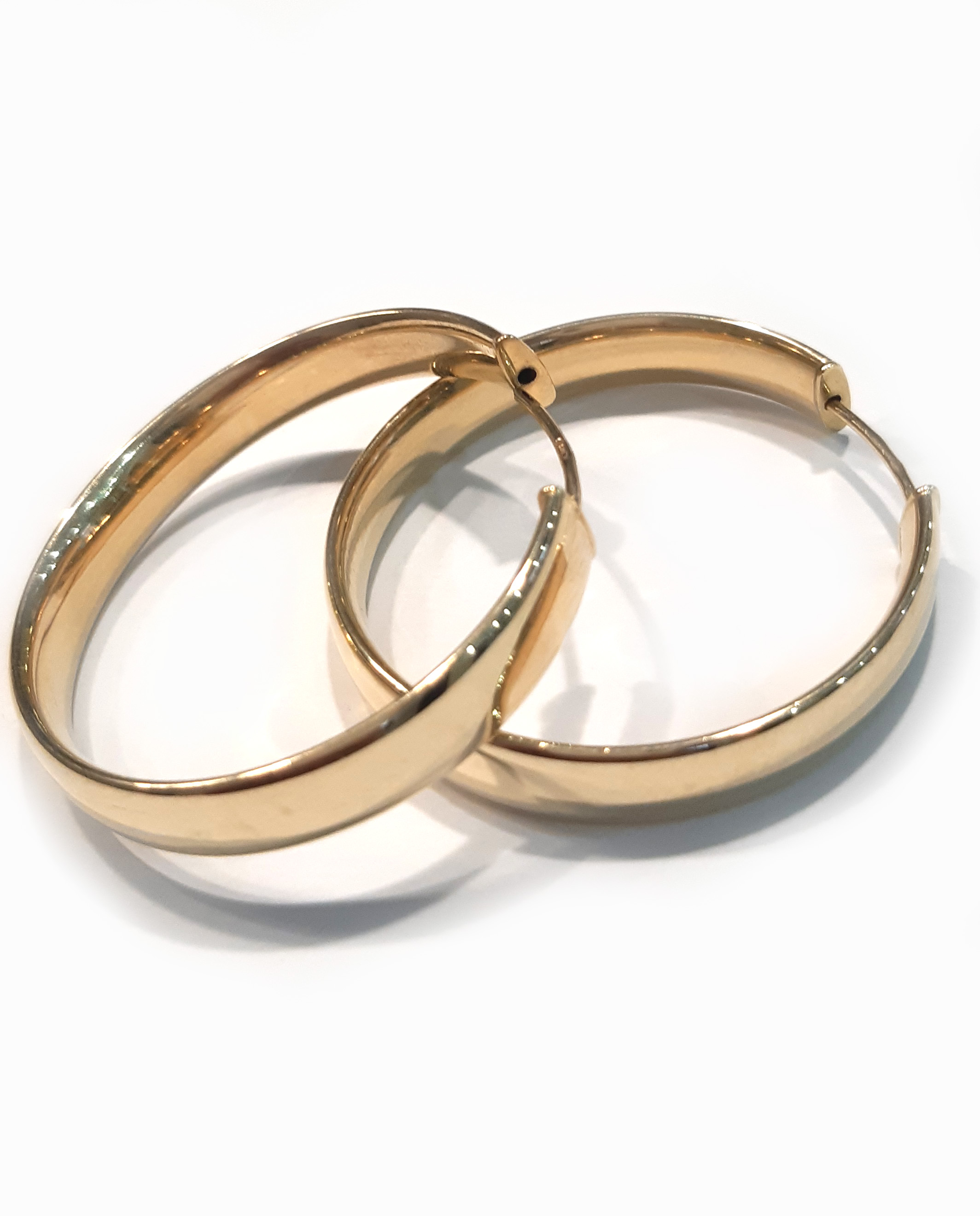 Zlaté hladké kruhy, průměr 33 mm