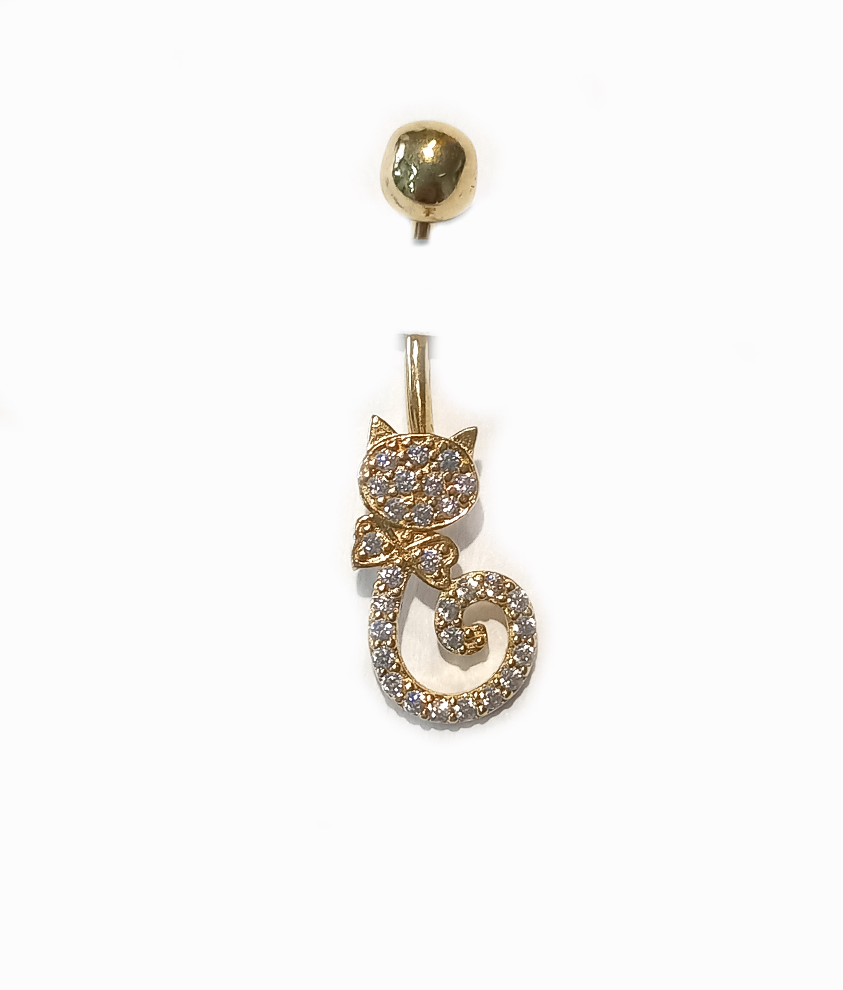 Zlatý piercing kočička