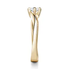 Freya Side Stones | Zásnubní prsten se středovým kamenem 0.25ct, žluté zlato, s diamanty