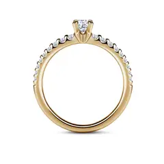 Aria | Zásnubní prsten se středovým kamenem 0.25 ct, žluté zlato, s diamanty