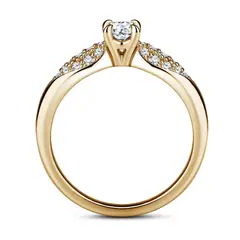 Luna | Zásnubní prsten se středovým kamenem 0.25 ct, žluté zlato, s diamanty