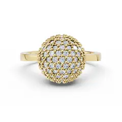 Prsten DF 3360, žluté zlato, s diamanty o celkové váze 1.395 ct vel.54
