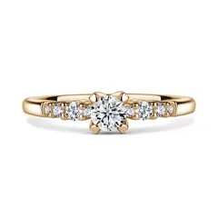 Sierra | Zásnubní prsten se středovým kamenem 0.25 ct, žluté zlato, s diamanty vel.54