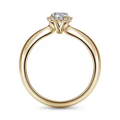 Odette | Zásnubní prsten se středovým diamantem 0.25ct, žluté zlato, s diamanty