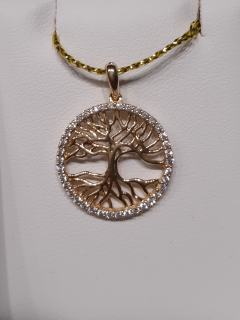 zlatý strom života s kamínky