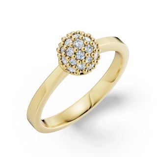 Prsten DF 3354, žluté zlato, s diamanty o celkové váze 0.441 ct vel.54