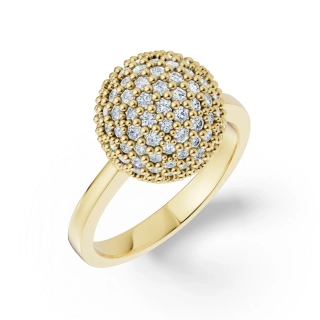 Prsten DF 3360, žluté zlato, s diamanty o celkové váze 1.395 ct vel.54